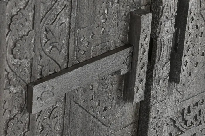 Bufet, gri, din lemn masiv sculptat, Arvane
