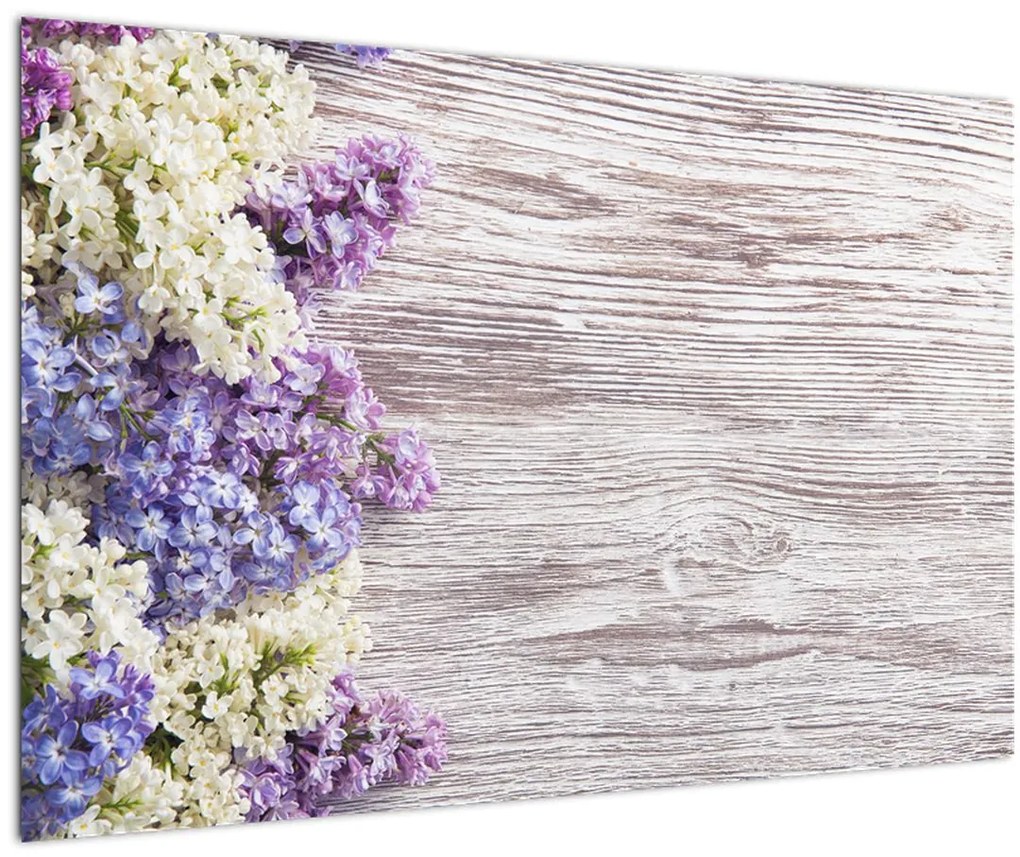 Tablou - Liliac pe lemn (90x60 cm)