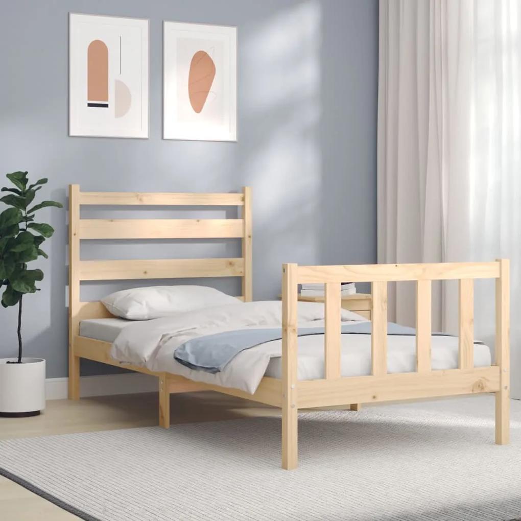 3192026 vidaXL Cadru de pat cu tăblie, 100x200 cm, lemn masiv