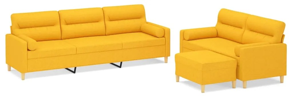 3153798 vidaXL Set canapea perne/perne decorative, 3 piese, galben, textil