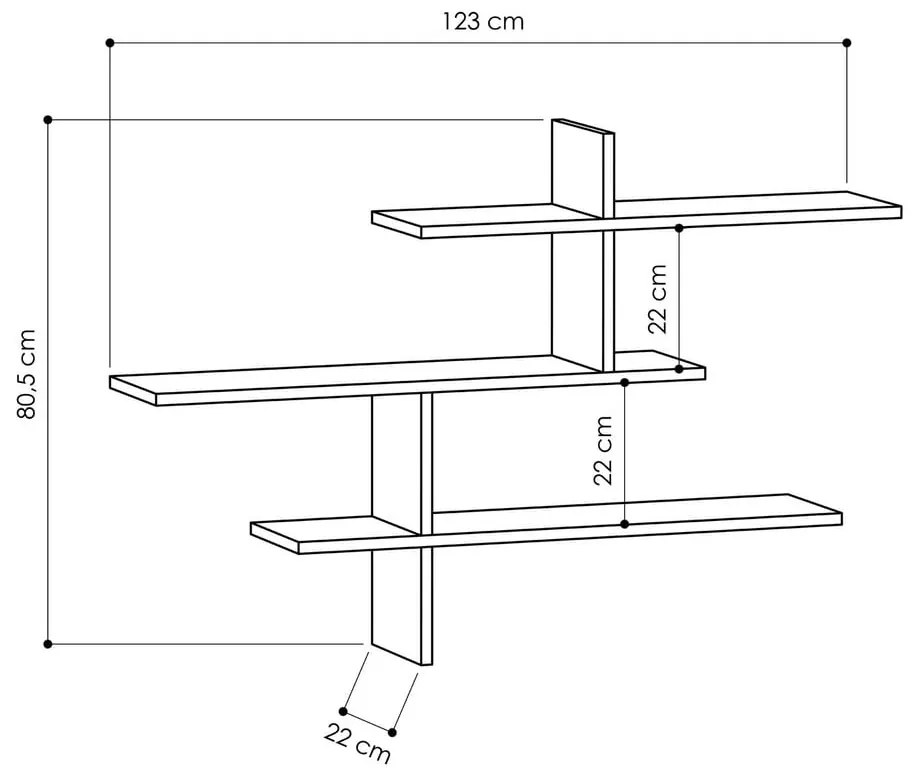 Raft gri antracit etajat 123 cm Leo – Kalune Design