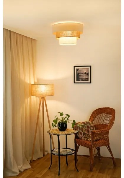 Brilagi Plafonier DENVER LUNETA 1xE27/15W/230V pr.45 bej/ maro/ crem