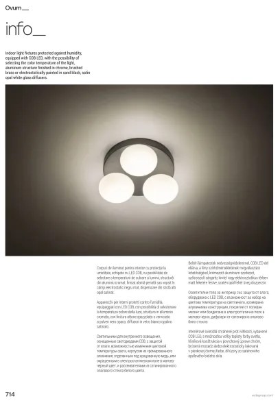 Redo 01-4306 - Plafonieră LED pentru baie OVUM, 3 x 5 W, 230 V, IP44, crom