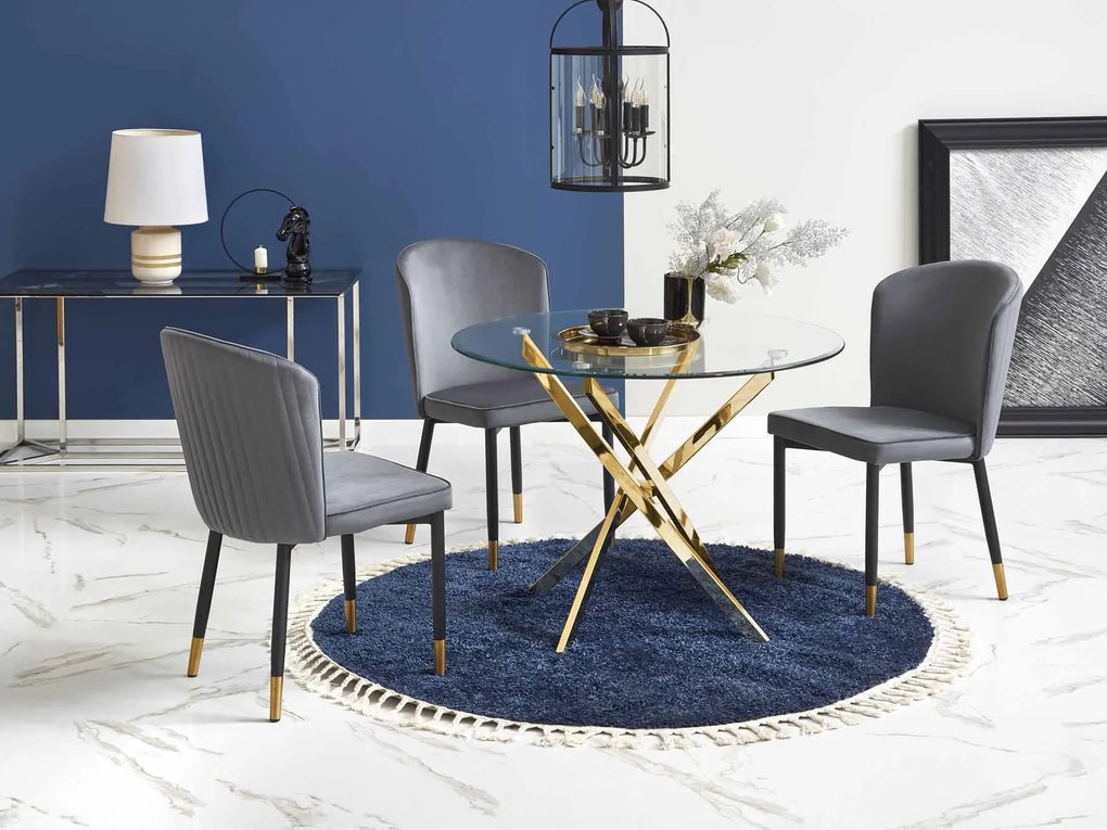 Masă de sufragerie Raunds (Auriu). Promo -6%. 1049012