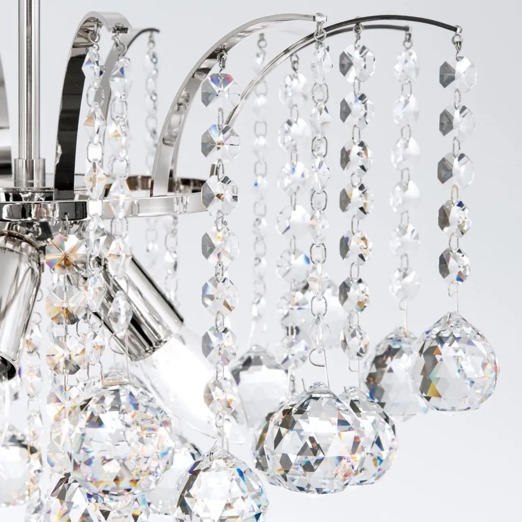 Candelabru cristal Asfour design lux KRISTALL KLASSISCH 3L chrome plated/clear