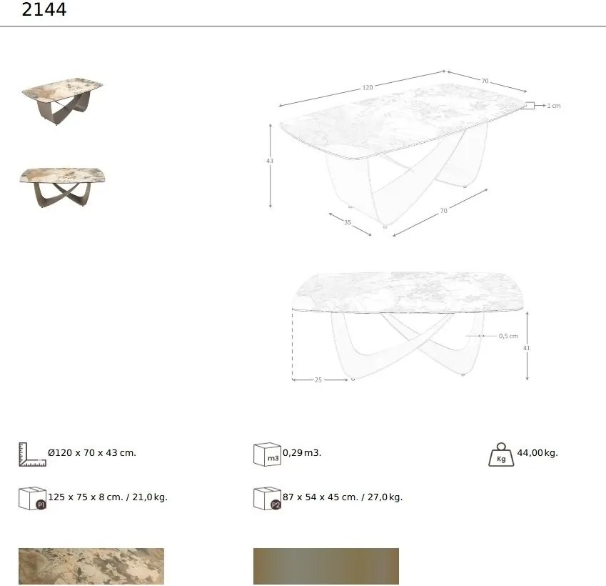 Masuta de cafea design LUX Marble