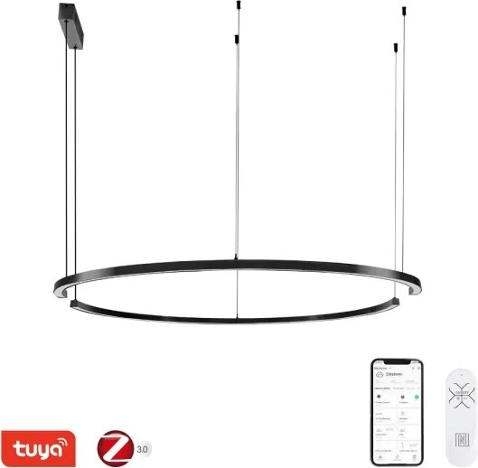Immax NEO 07329L - Lampă LED reglabilă suspendată pe cablu FINO 72W/230V 120 cm neagră Tuya+telecomandă