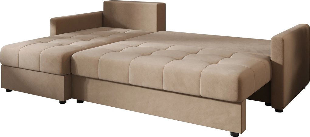 Coltar extensibil VENORIA, bej, colt reversibil, 220x143 cm + 2 perne GRATUIT