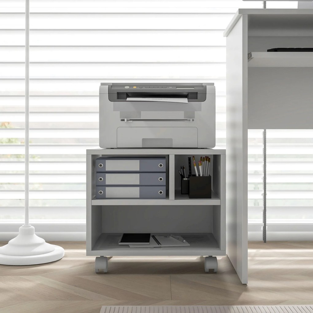 HOMCOM Suport imprimantă mobilier depozitare birou caisson 4 compartimente deschise 40L x 30l x 36H cm alb | Aosom Romania