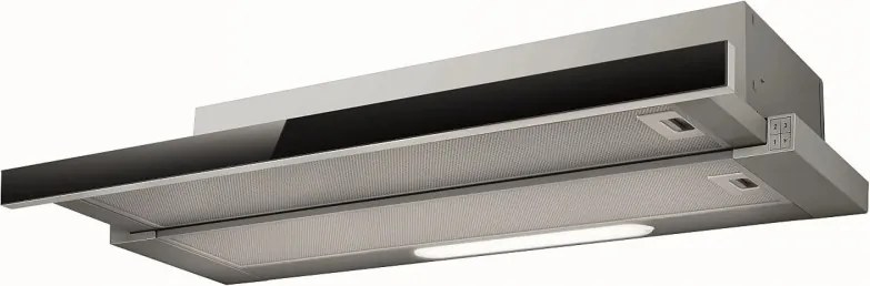 Hota de bucătărie încastrabilă Elica Elite 14 Lux GRVT 60, 121 W, 60 cm, Clasa D, 304 m³/h, iluminare LED, Gri/Negru