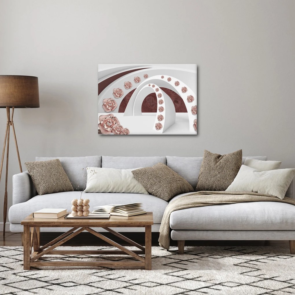 Tablou - Arcade 3D cu flori (70x50 cm)