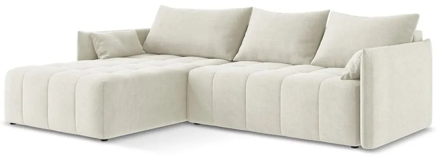 Colțar bej extensibil/cu spațiu de depozitare (cu colț pe partea stângă/cu șezlong) Moku – Makamii