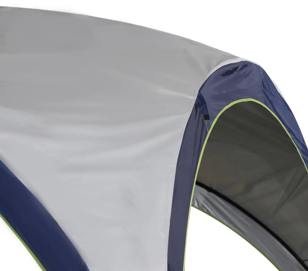 Outsunny Pavilion grădină Gartenzelt cort de petrecere cort de soare rezistent la intemperii, stalp metal + poliester crem + albastru 4 x 4 x 2,5 m | Aosom Romania
