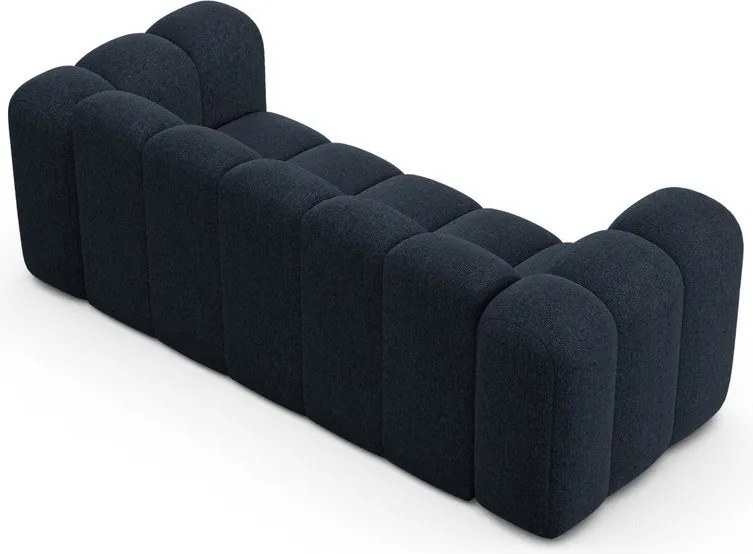 Canapea albastru-închis cu tapițerie din chenille 200 cm Lupine – Micadoni