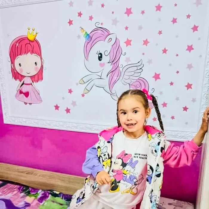 INSPIO Autocolant - Prințesă și unicorn