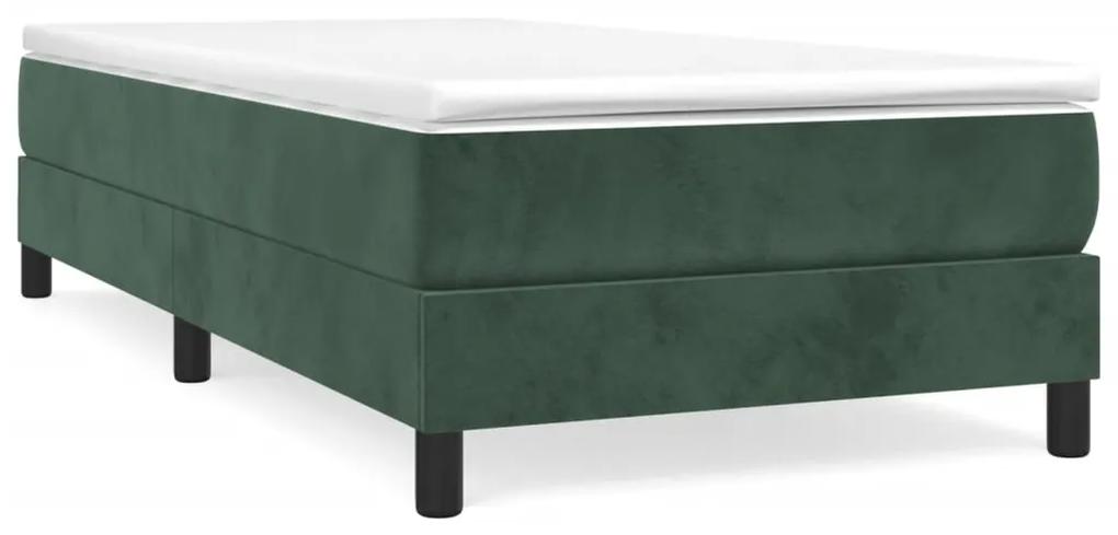 3120757 vidaXL Cadru de pat box spring, verde închis, 100x200 cm, catifea
