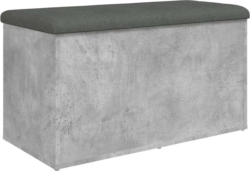vidaXL Bancă de depozitare, gri beton, 82x42x45 cm, lemn prelucrat