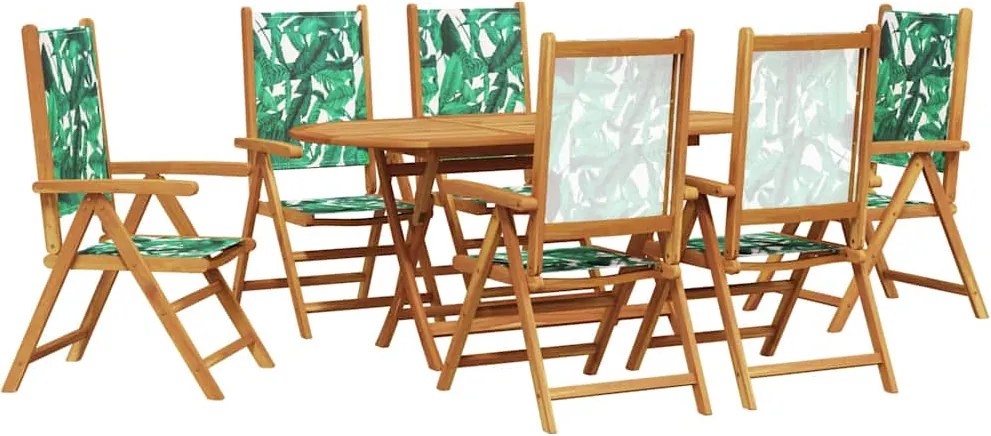 vidaXL Set de masă pentru grădină 7 pcs Model cu frunze