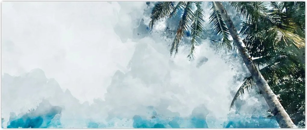 Tablou - Palmier lângă mare (120x50 cm)