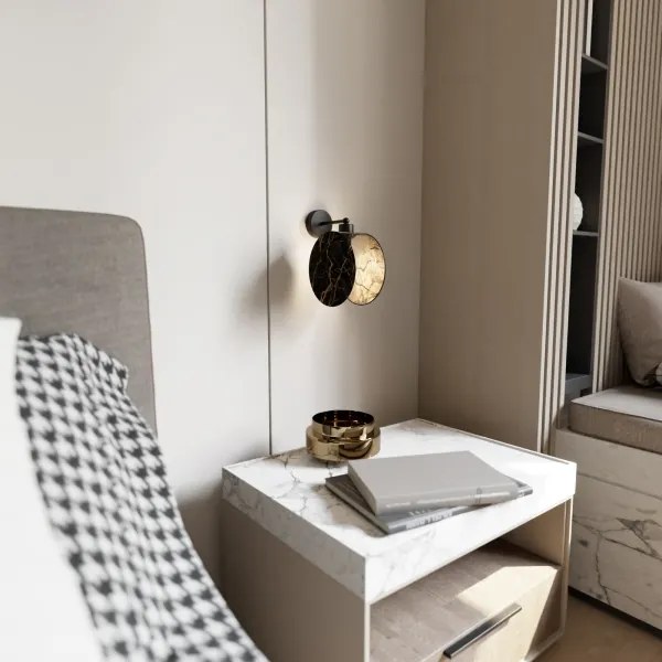 Lampă de perete MOTIF 1xE27/15W/230V negru/auriu