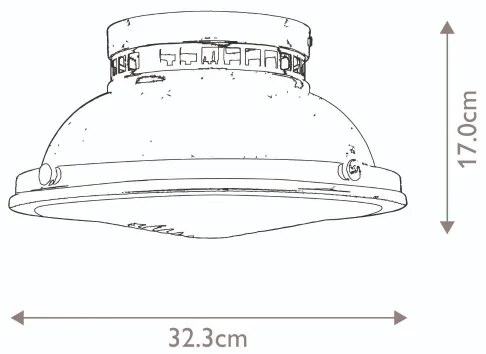 Plafonieră Hinkley HK-AMELIA-F-M-RB AMELIA 2xE27/40W/230V negru/bronz