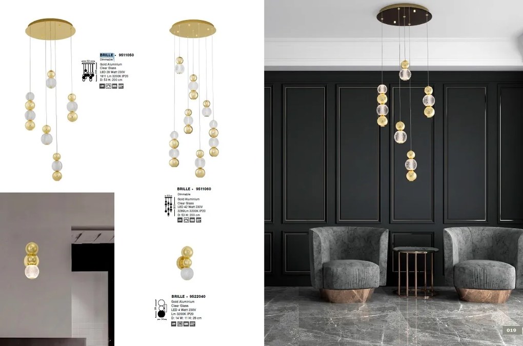 Veioza, Lampa de masa LED design elegant BRILLE