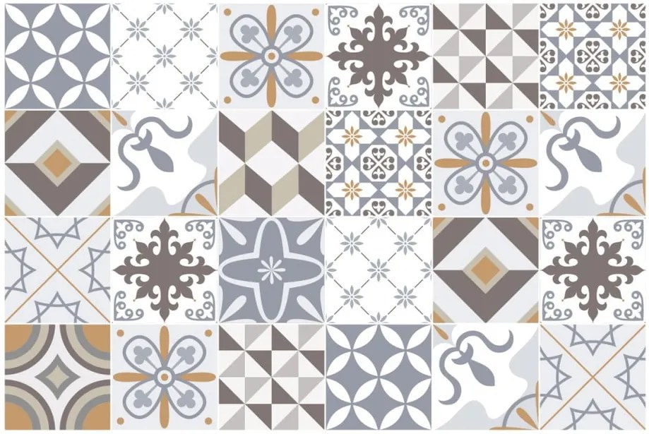 Set 24 autocolante de perete Ambiance Cute, 10 x 10 cm