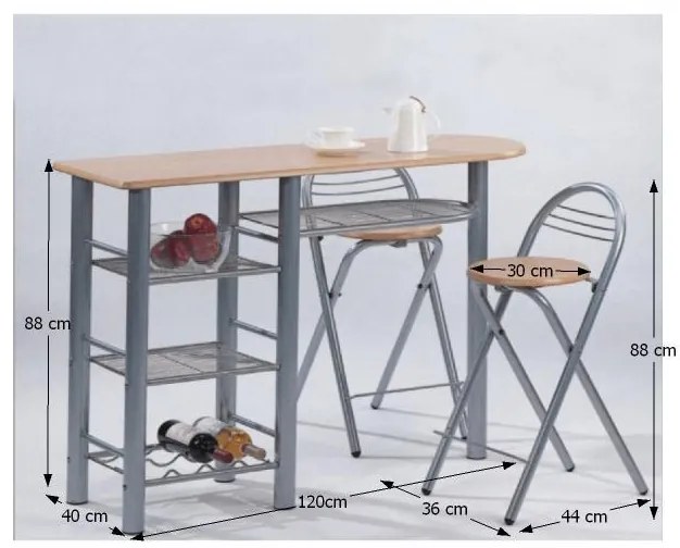 Set masă scaun tip bar Brett DR-414. 752061