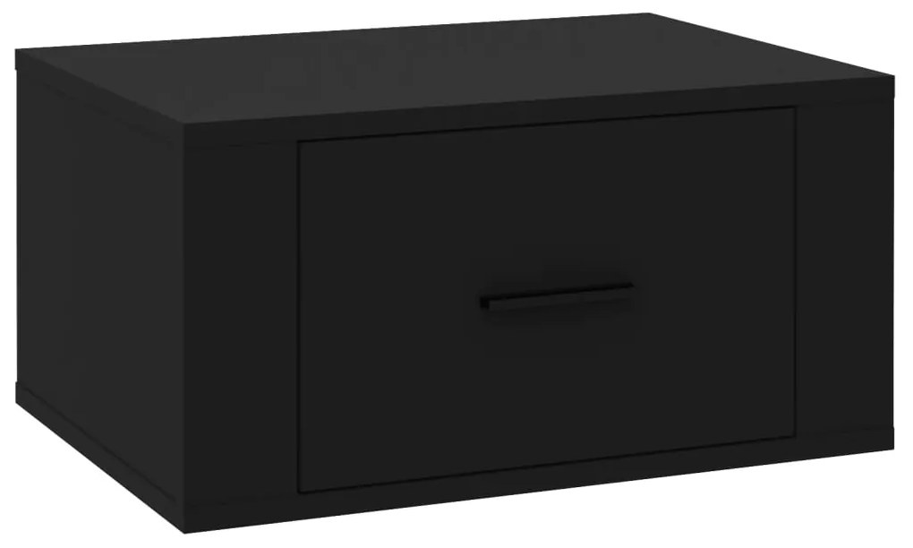 816842 vidaXL Noptiere de perete, negru, 50x36x25 cm