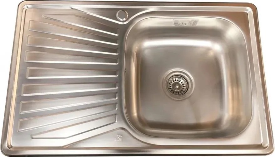 Chiuveta inox Inter Ceramic cu o cuva si picurator stanga finisaj inox lucios 80x50 cm