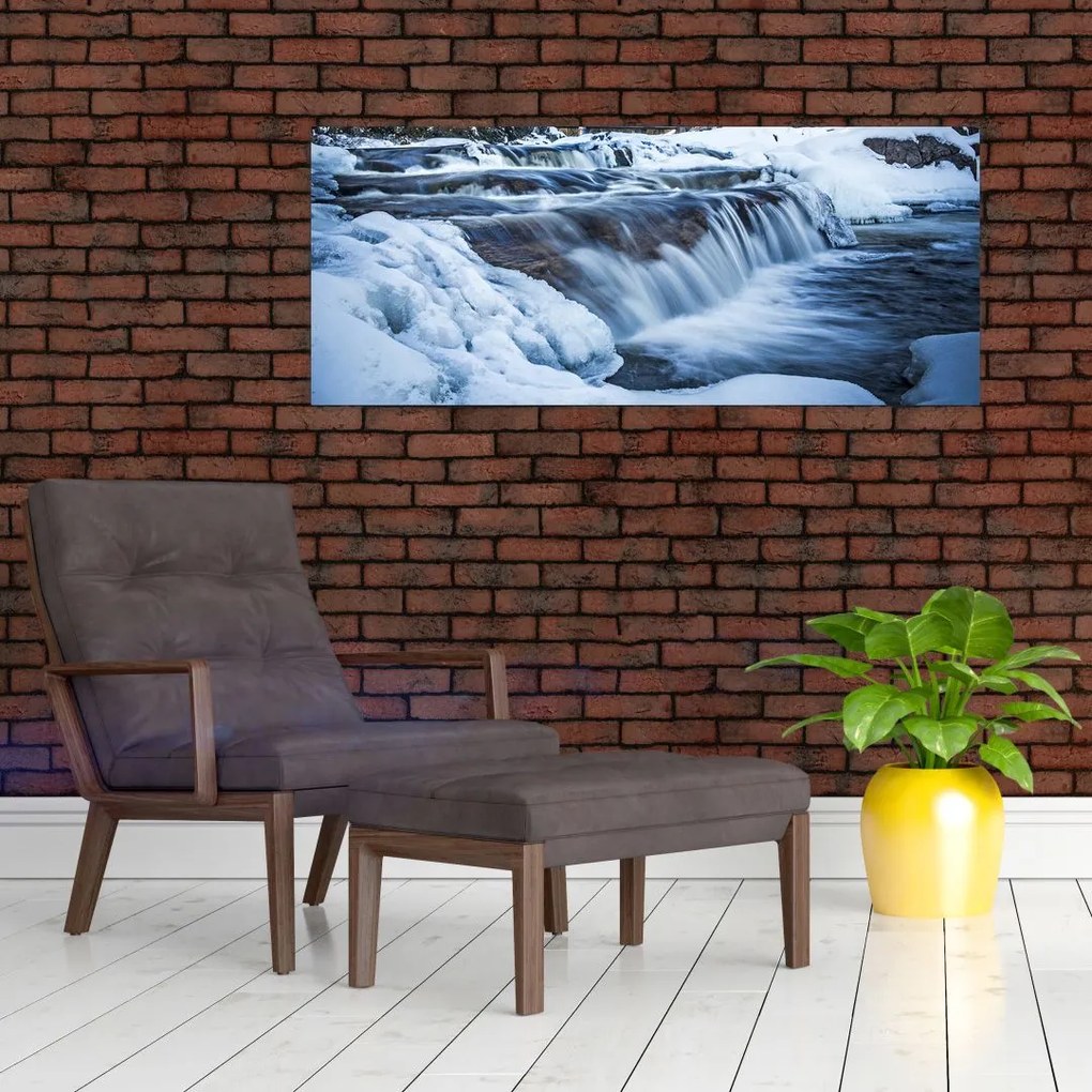 Tablou - Râu iarna (120x50 cm)