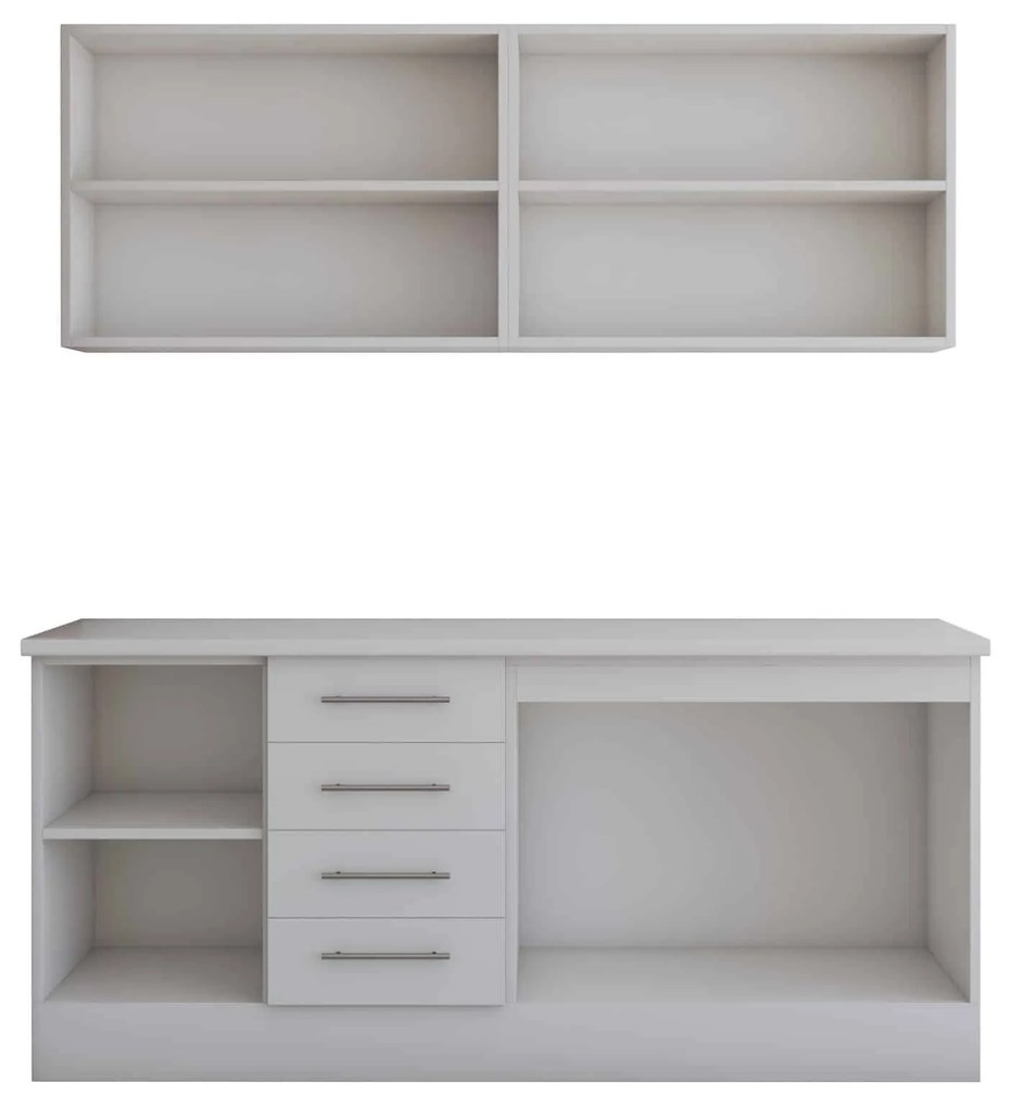 Set mobila bucatarie Alfa 180 cm, culoare alb