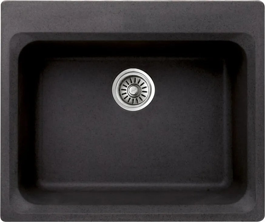 Chiuveta compozit Inter Ceramic finisaj granit negru 62x52cm fara picurator