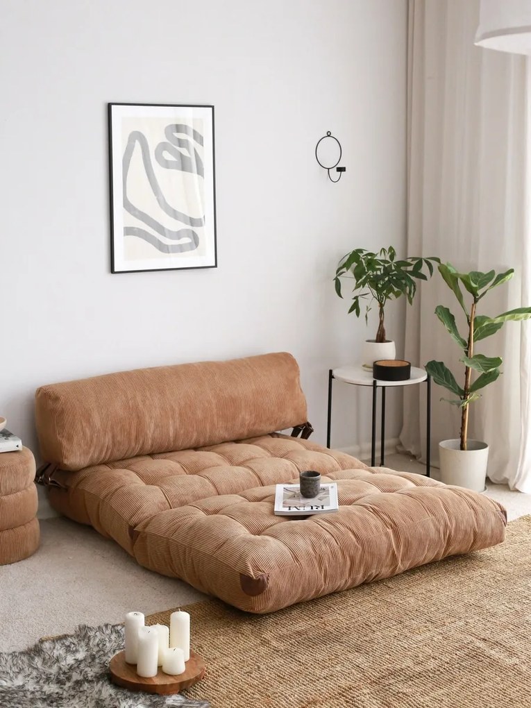 Canapea extensibilă Fold Kadife 2 Camel