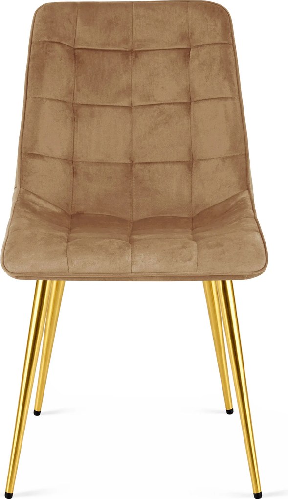 OFERTA Scaun de dining SPLIT VELVET cu picioare aurii, maro clasa a II-a