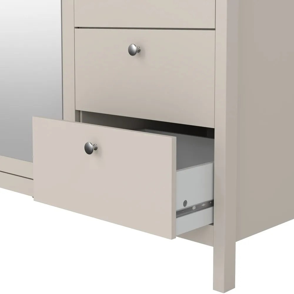 Șifonier grej cu oglindă 150x199x58 cm Madrid – Tvilum