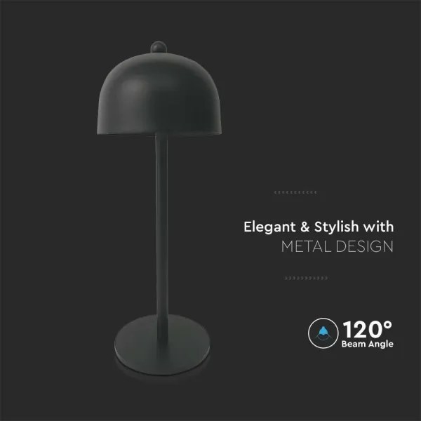 Lampă de birou LED reglabilă, reîncărcabilă, 1W, 5V, 3000-6000K, 1800 mAh, negru