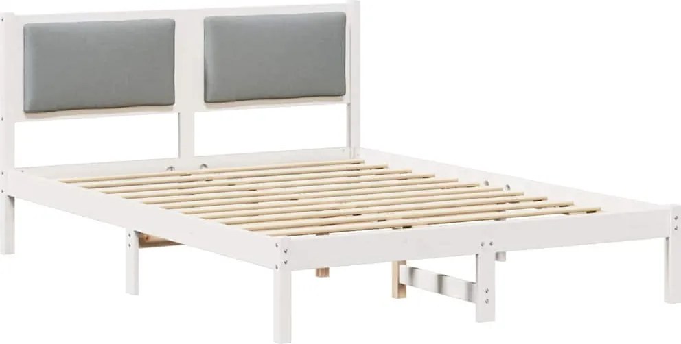 vidaXL Cadru de pat Gri deschis 140 x 200 cm Lemn de pin masiv