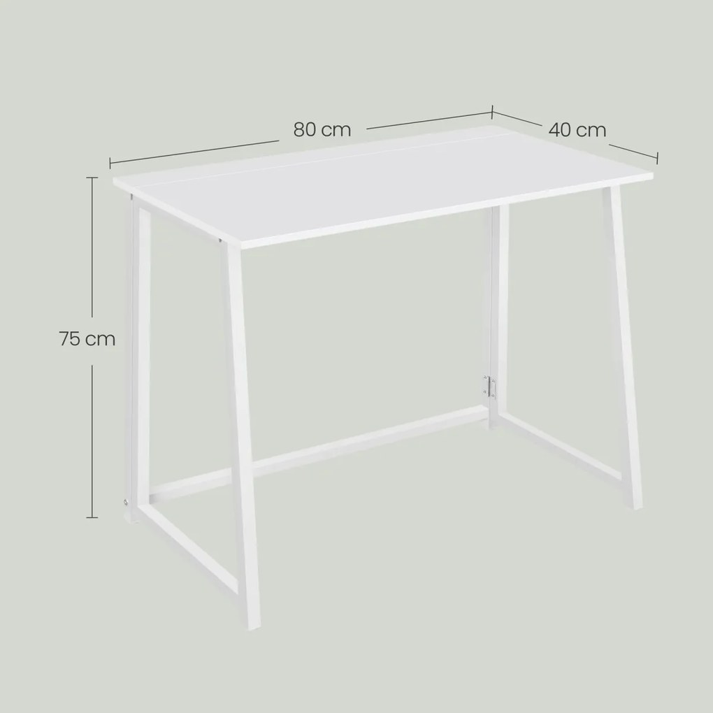 Set pentru birou – birou pliabil ZARIMO 80×40 cm, alb + scaun de birou AVOLA VELVET albastru deschis