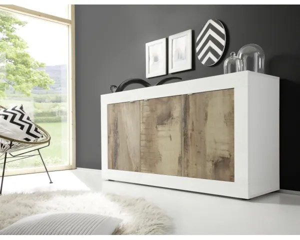 Comodă NERILA, alb/maro