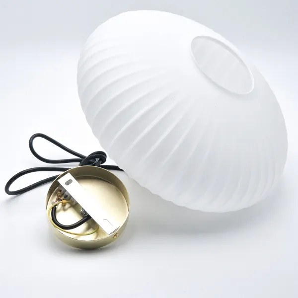 Lustră pe cablu HARMA 1xE27/15W/230V d. 30 cm alb/auriu