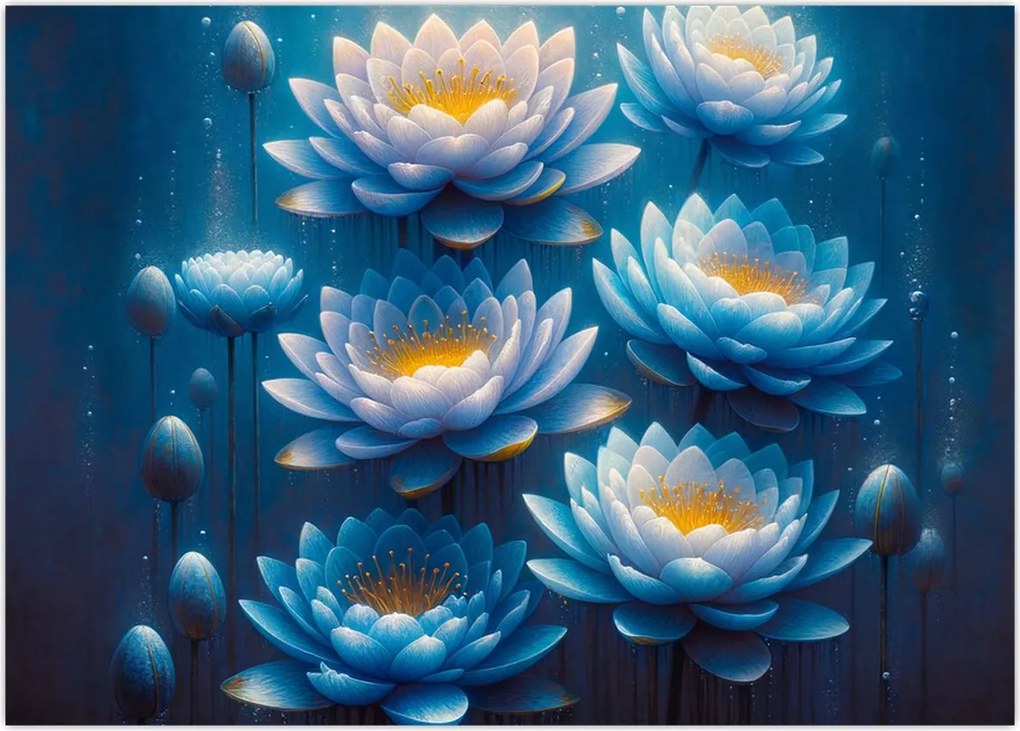 Tablou - Nuferi sub apă (70x50 cm)