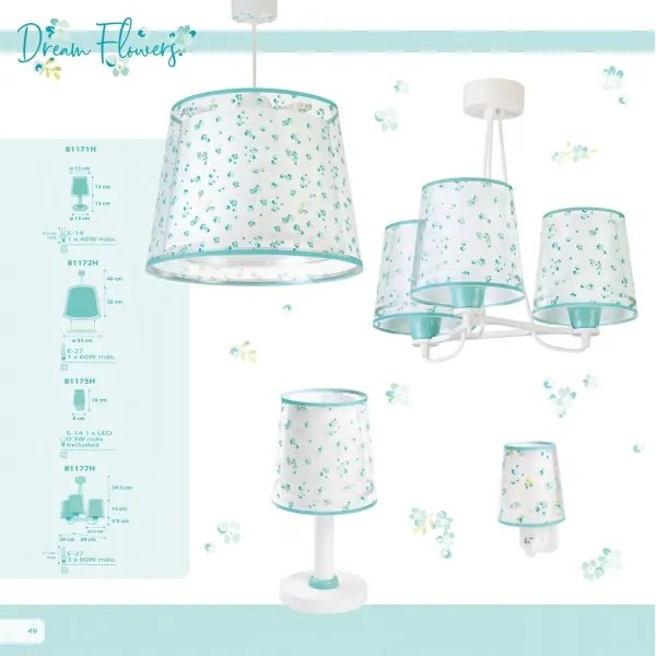 Dalber 81172H - Lustră copii DREAM FLOWERS 1xE27/60W/230V