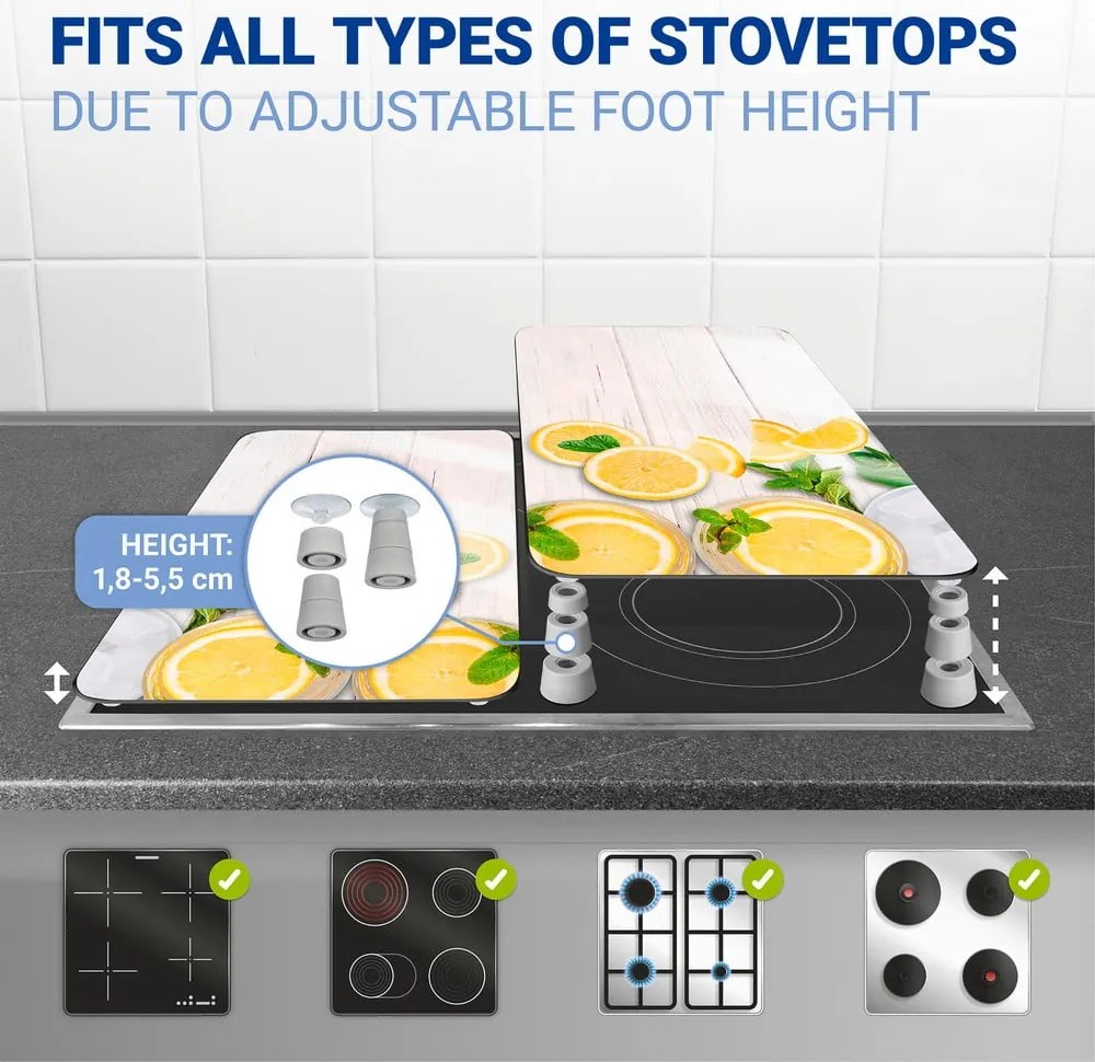 Protecții de aragaz 2 buc. din sticlă temperată 52x30 cm Lemons – Wenko