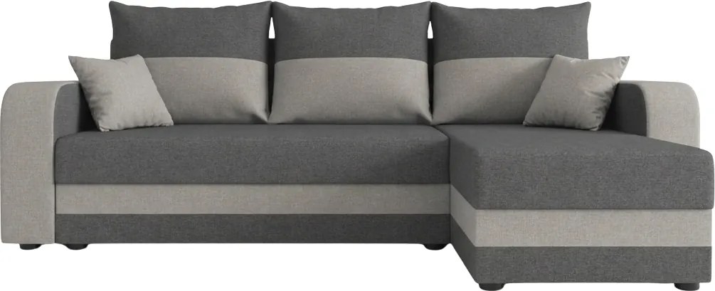 Coltar extensibil de colt VALERIO, gri inchis/gri deschis, reversibil, 238x140 cm + 2 perne GRATUIT