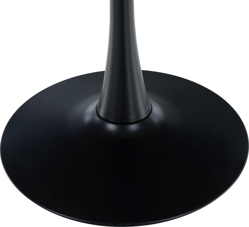 Masă de sufragerie, rotundă, stejar/negru, diametru 110 cm, REVENTON NEW