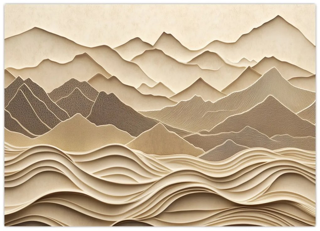 Tablou - Linii Montane 3D (70x50 cm)