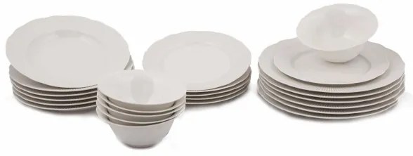 Set veselă 24 piese, porțelan alb