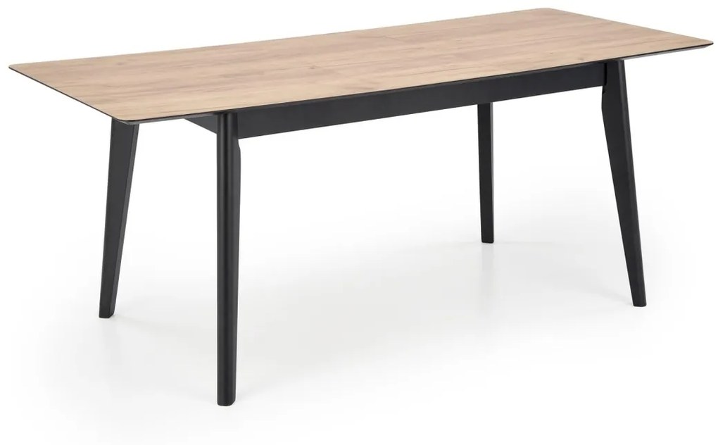 Masa extensibila Gulian stejar/negru L140-180 x l80 x H76