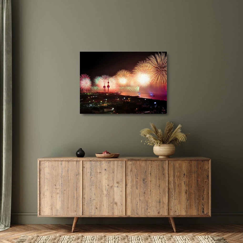 Tablou pe sticlă cu artificii (70x50 cm)